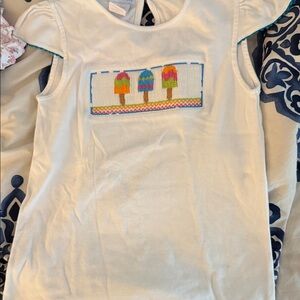 Colorful Ice Cream Embroidered Kids Tank Top